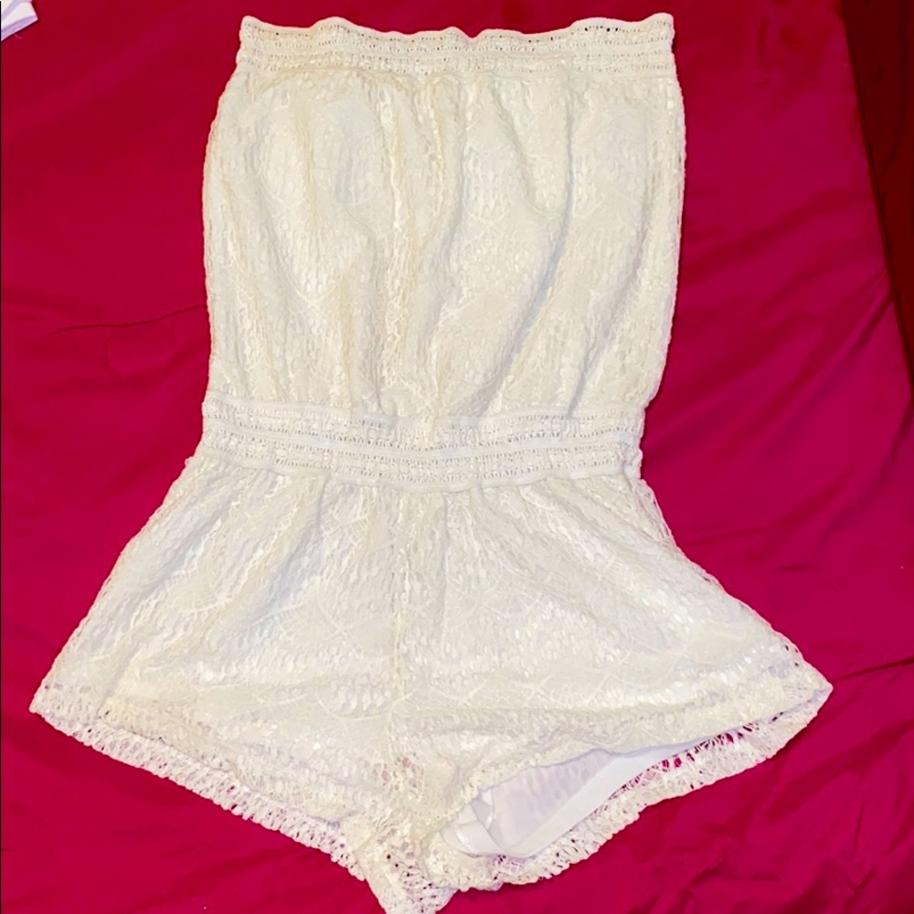 Cream Lace Romper